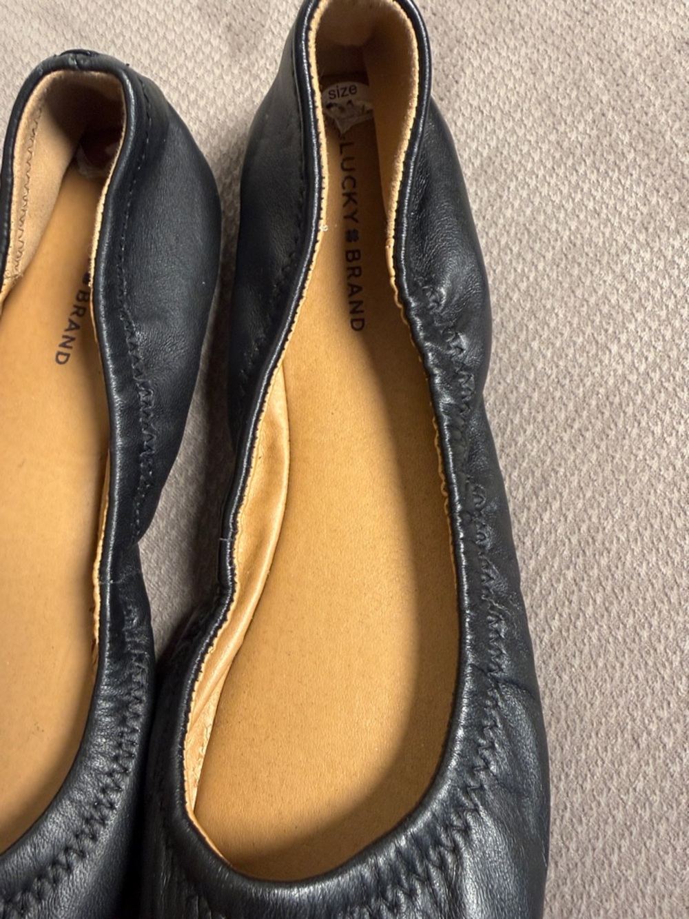 Lucky Brand Black Leather Ballet Flats - Picture 5 of 7